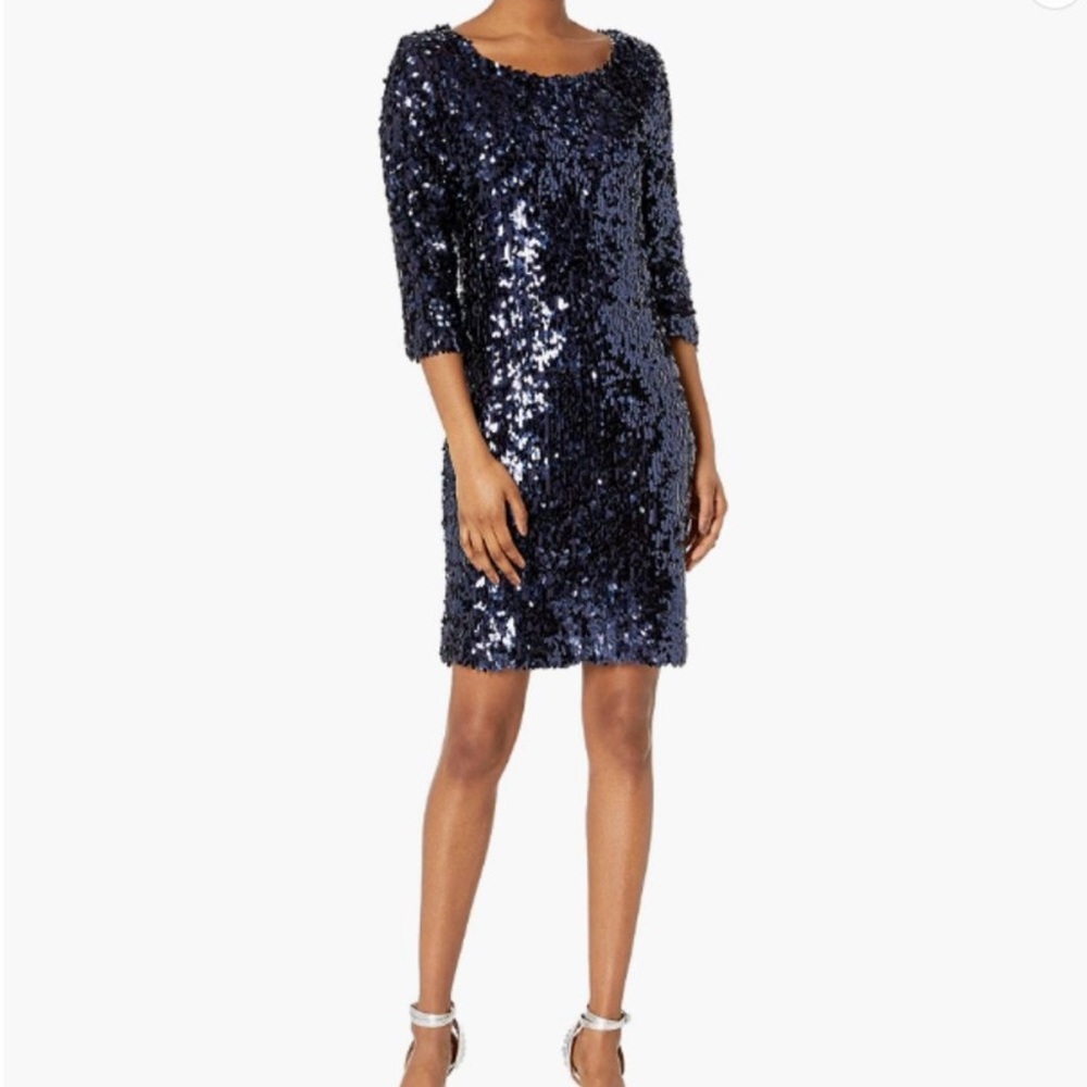 BB Dakota Sparkling Navy Sequin Mini Dress